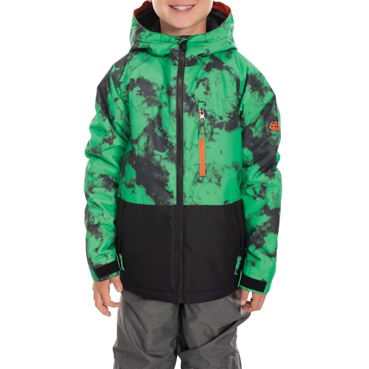 686 Jinx Insulated Jacket - Big Boys' Hex Green Dazed Colorblock