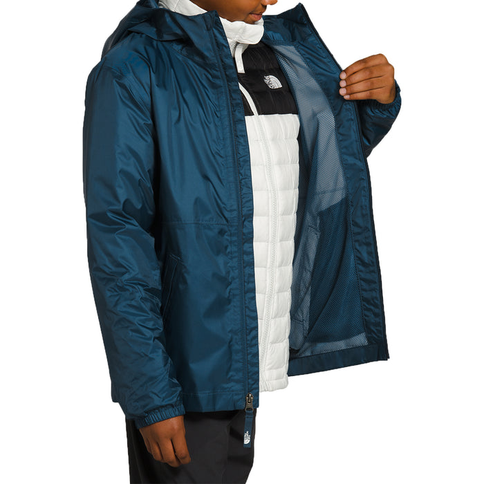 The North Face Youth Zipline Rain Jacket - Kids' Blue Wing Teal