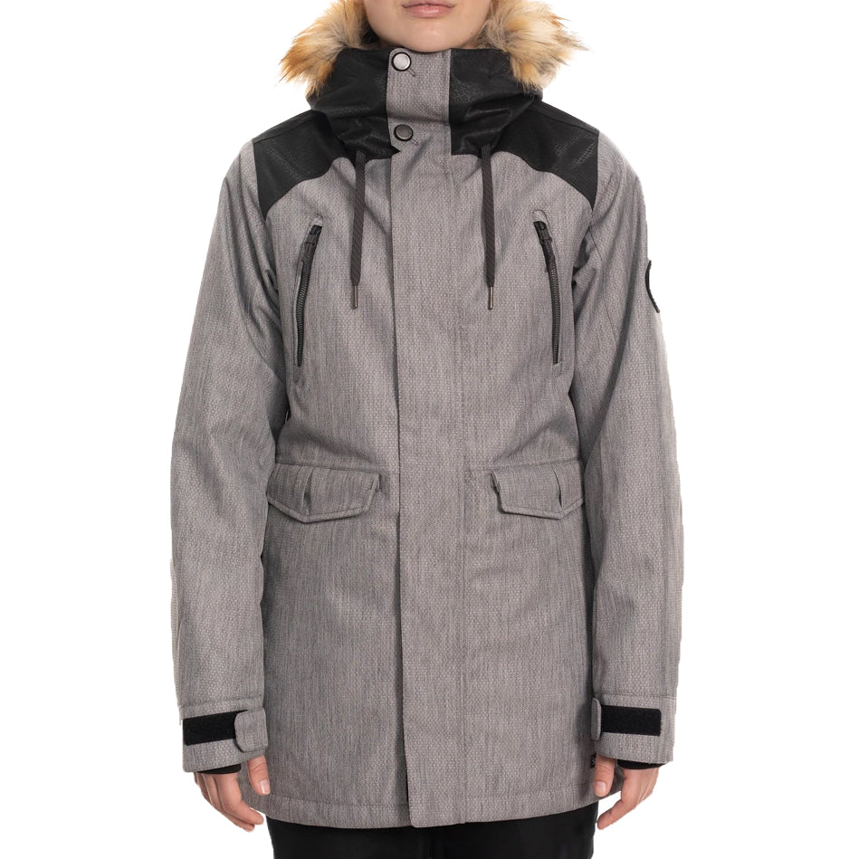 686 Ceremony Insulated Jacket - Women's Grey Diamond Texture Block