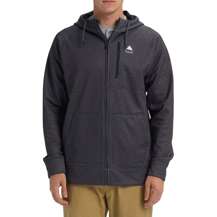 Burton Crown Bonded Full-Zip Hoodie True Black Heather