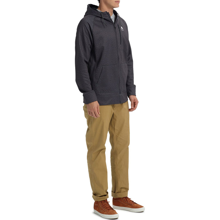 Burton Crown Bonded Full-Zip Hoodie True Black Heather