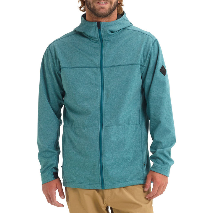 Burton Performance Crown Bonded Full-Zip Hoodie Deep Teal Heather