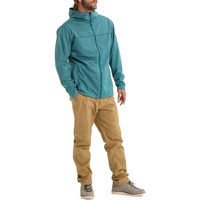 Burton Performance Crown Bonded Full-Zip Hoodie Deep Teal Heather