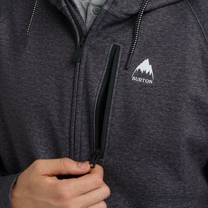 Burton Crown Bonded Full-Zip Hoodie True Black Heather