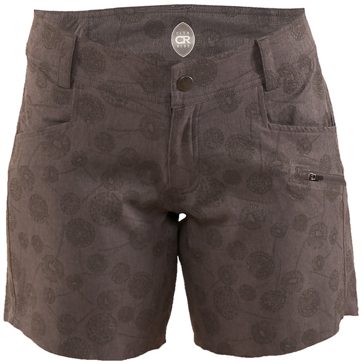 Club Ride Eden Dandelion Print Shorts - Women's Asphalt Print