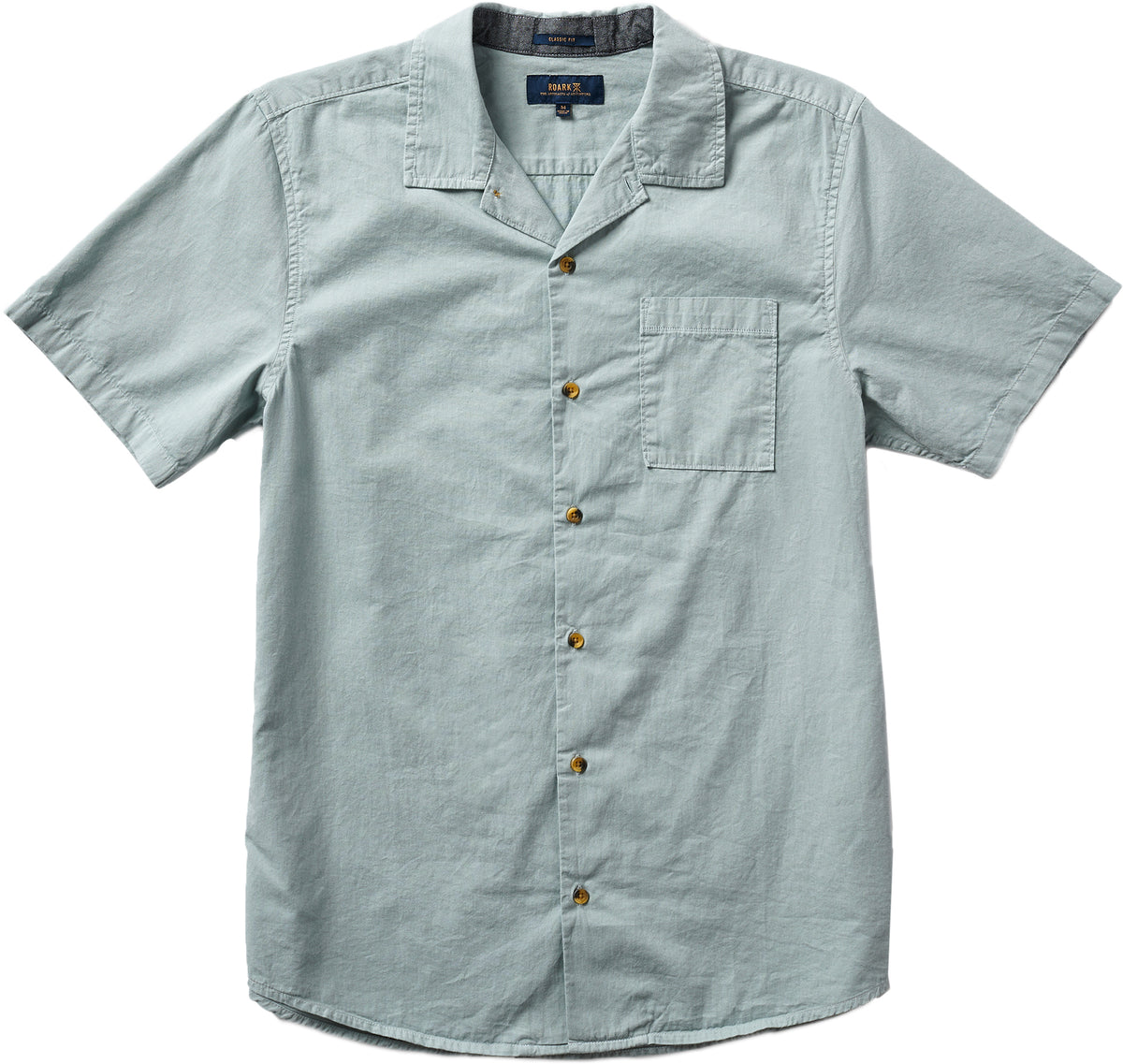 Roark Well Worn Organic Cotton Short-Sleeve Shirt Slate Blue