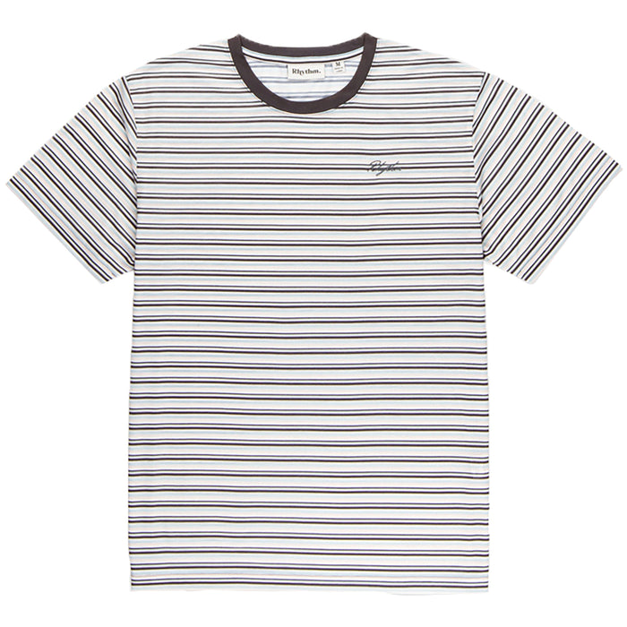 Rhythm Everday Stripe T-Shirt Stone Blue