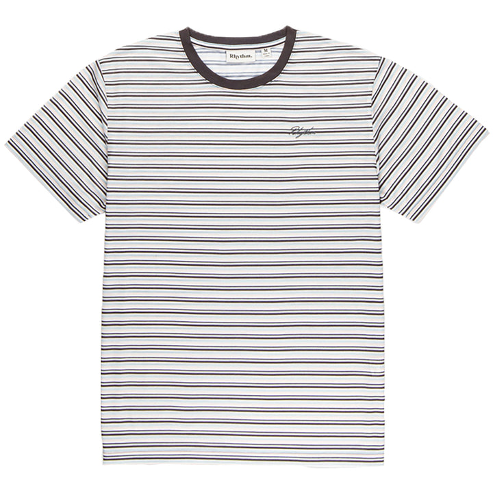 Rhythm Everday Stripe T-Shirt Stone Blue