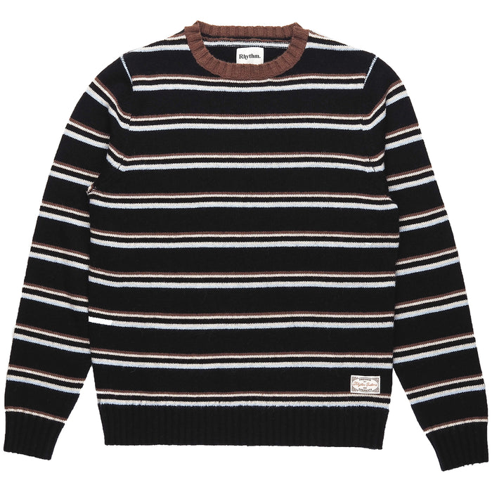 Rhythm Vintage Stripe Knit Sweater Charcoal