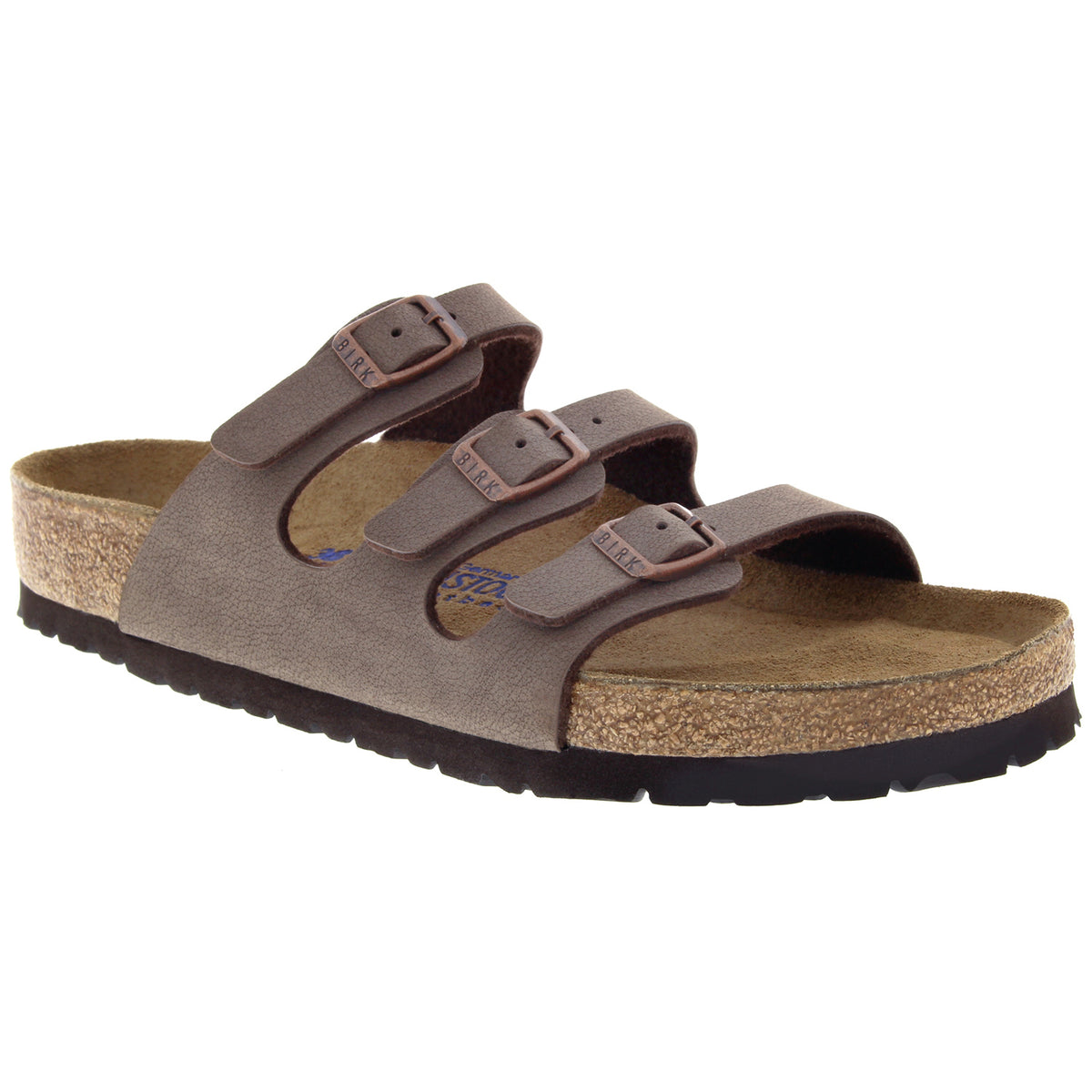 Birkenstock Florida Birkibuc Soft Footbed Sandals - Women's Mocha