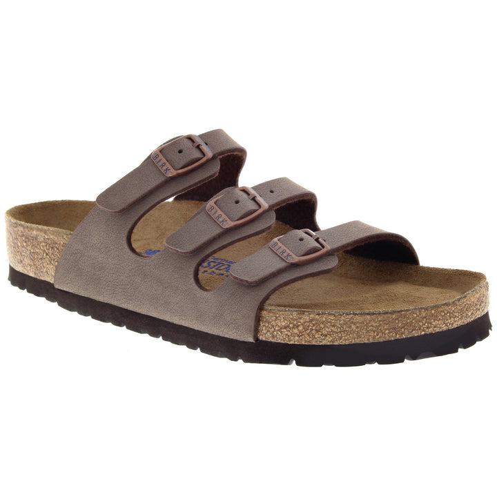 Birkenstock Florida Birkibuc Soft Footbed Sandals - Women's Mocha