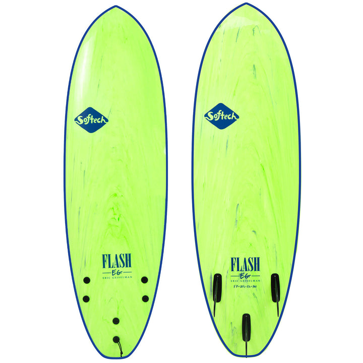 Softech Flash Eric Geiselman FCS II 5'7" Surfboard Green Marble