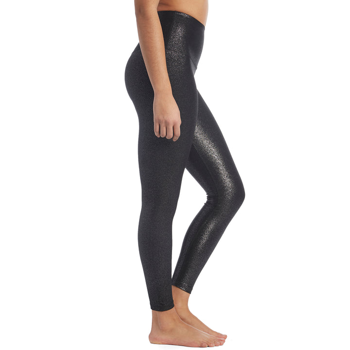 Beyond Yoga Twinkle High-Waisted Midi Leggings - Women's Black-Silver Twinkle