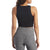 Beyond Yoga Heather Rib Square Neck Cropped Tank - Women's Black