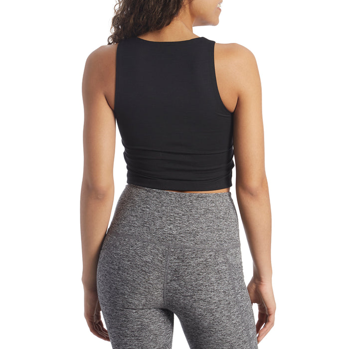 Beyond Yoga Heather Rib Square Neck Cropped Tank - Women's Black
