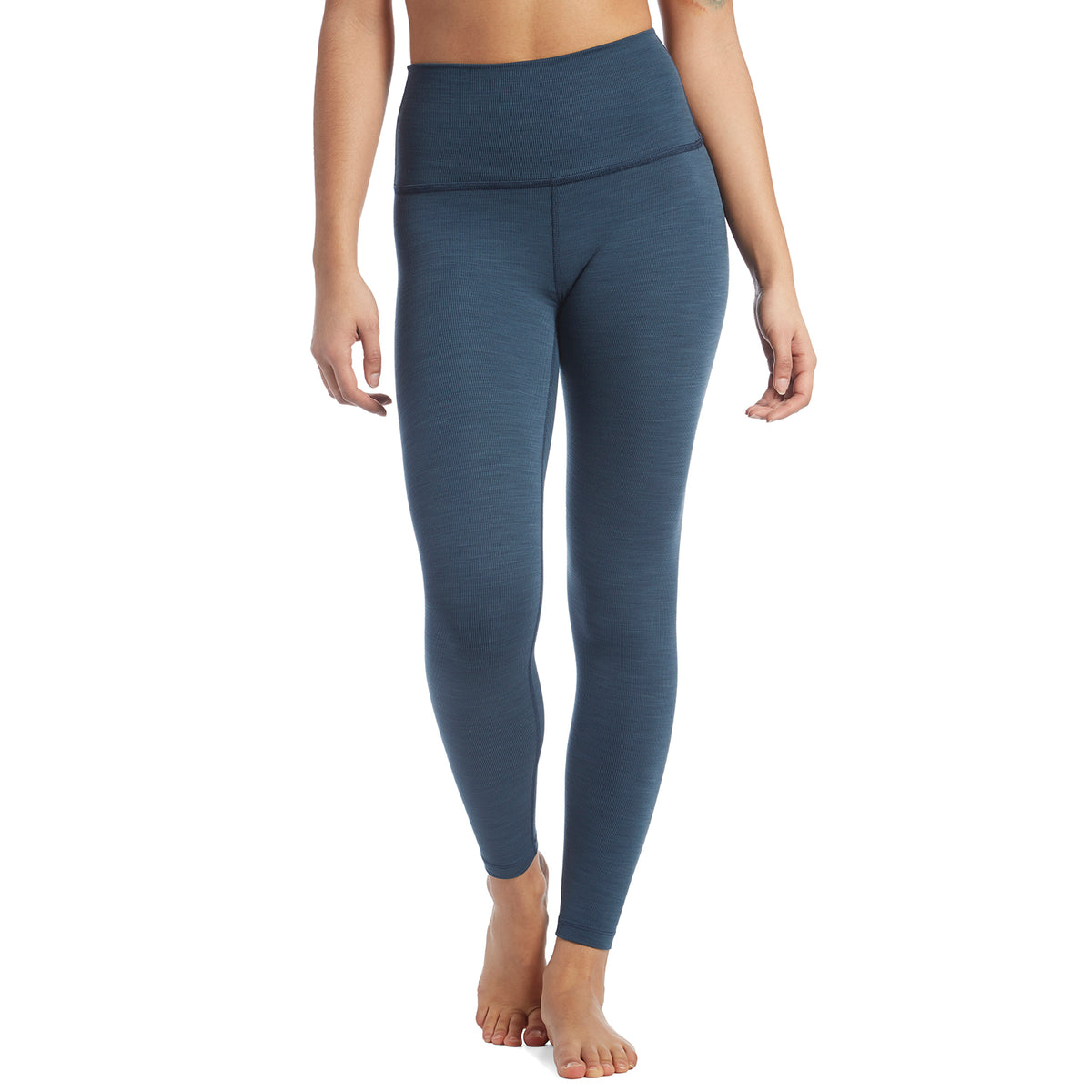 Beyond Yoga Heather Rib High-Waisted Midi Leggings - Women's Blue Horizon Heather