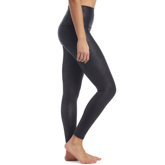 Beyond Yoga Luxe Leatherette High-Waisted Midi Leggings - Women's Black-Matte Black Foil