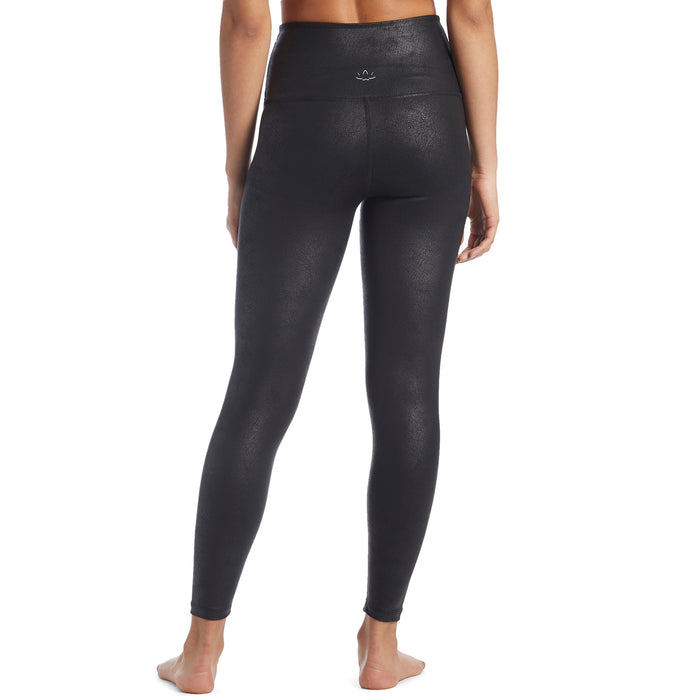 Beyond Yoga Luxe Leatherette High-Waisted Midi Leggings - Women's Black-Matte Black Foil
