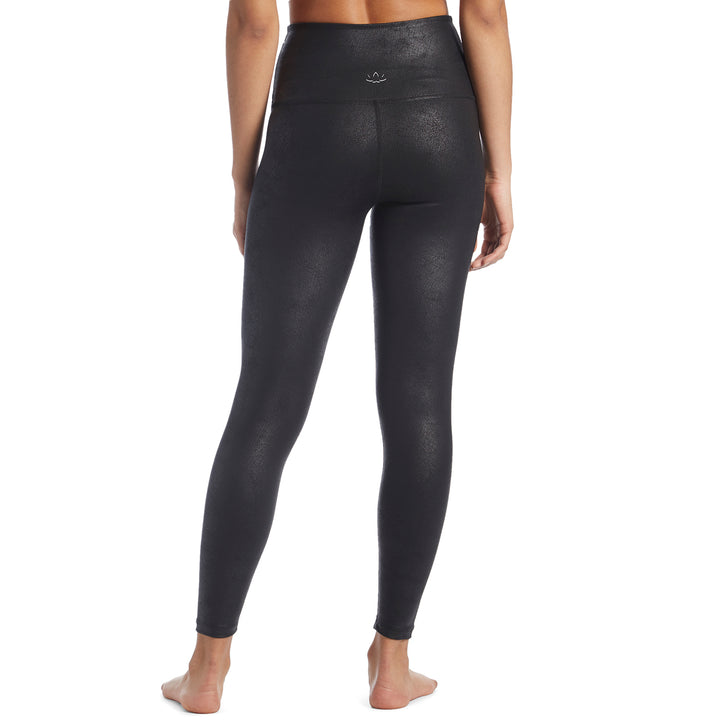 Beyond Yoga Luxe Leatherette High-Waisted Midi Leggings - Women's Black-Matte Black Foil