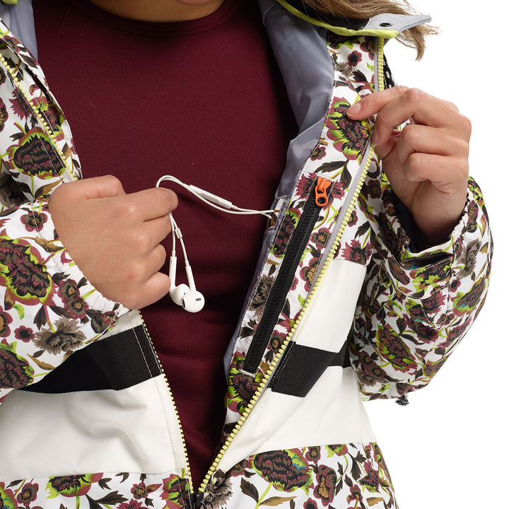 Burton Loyle Coaches Jacket - Women's Whit Floral/Stout White