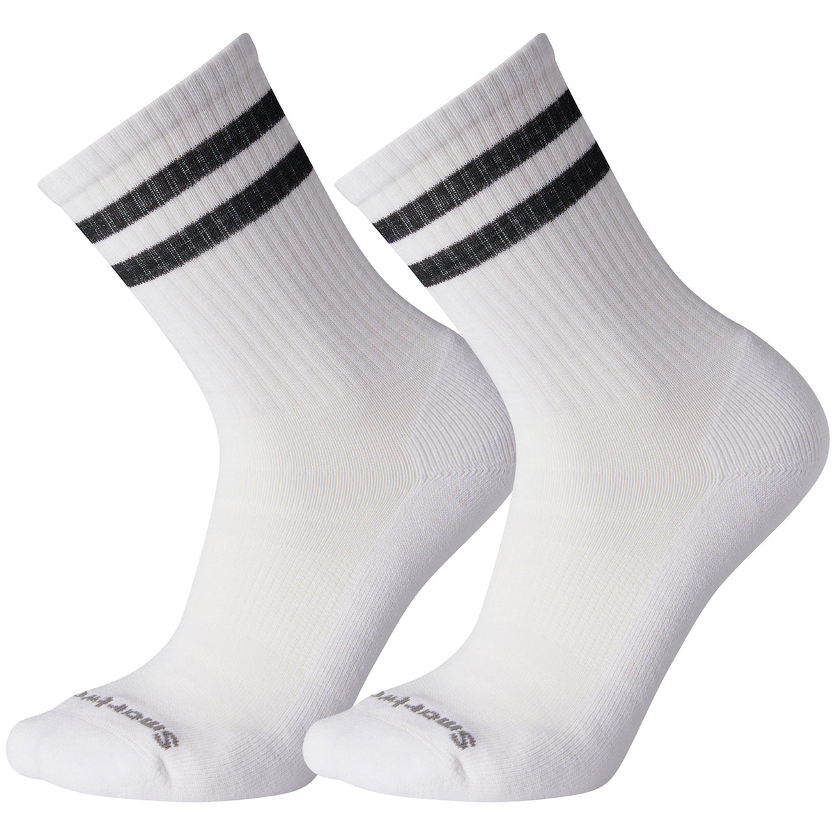Smartwool Athletic Light Elite Stripe Crew 2-Pack Socks White/Black