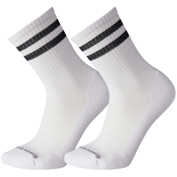 Smartwool Athletic Light Elite Stripe Crew 2-Pack Socks White/Black