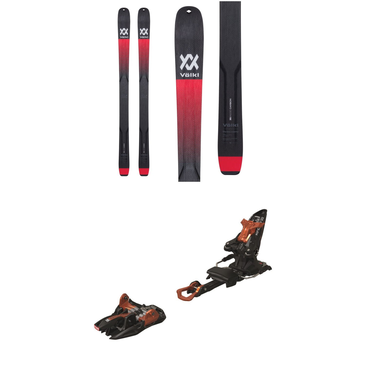 Volkl Mantra V-Werks Skis + Marker Kingpin 10 Alpine Touring Ski Bindings 2020