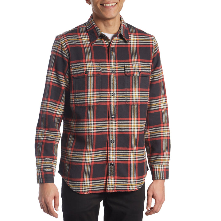 Filson Vintage Flannel Work Shirt Black/Red/Gold Plaid