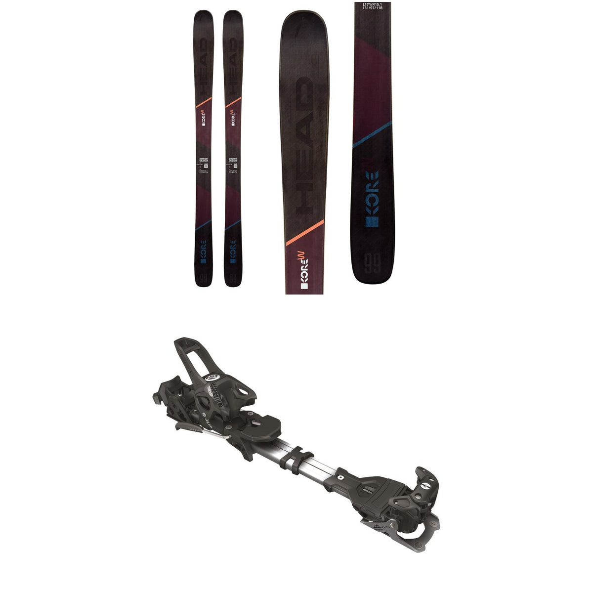Head Kore 99 W Skis - Women's 2020 + Tyrolia Ambition 10 Alpine Touring Ski Bindings 2020