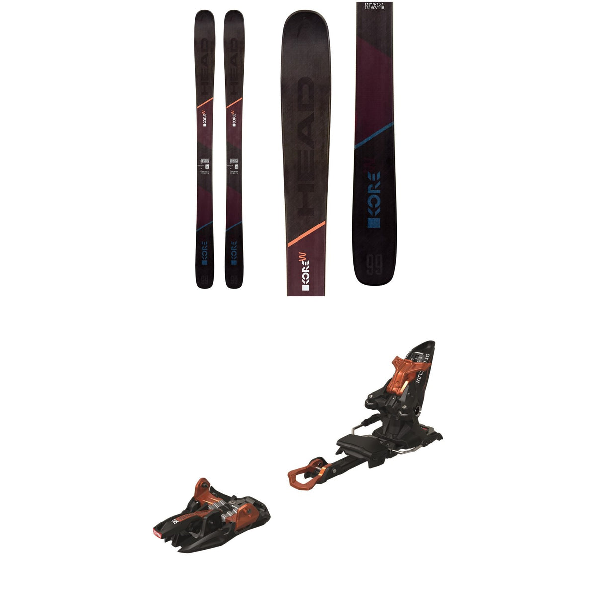Head Kore 99 W Skis 2020 + Marker Kingpin 10 Alpine Touring Ski Bindings - Women's 2020