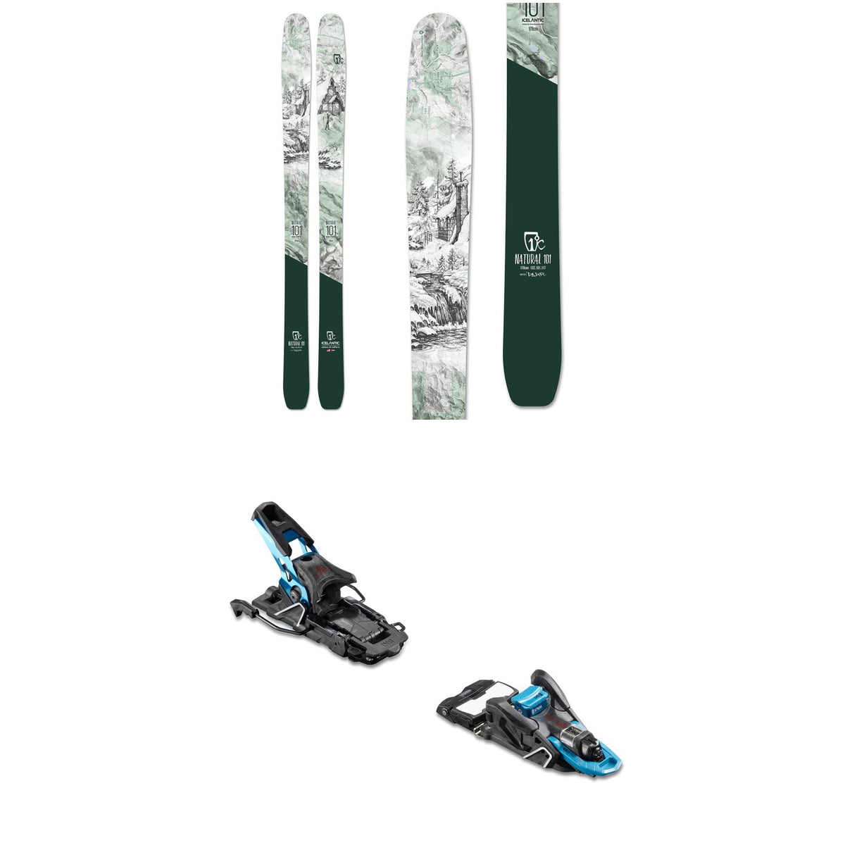 Icelantic Natural 101 Skis 2020 + Salomon S/Lab Shift MNC Alpine Touring Ski Bindings 2020