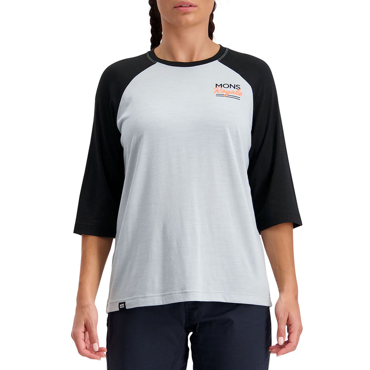 MONS ROYALE Tarn Freeride Raglan 3/4 Jersey - Women's Black/Grey