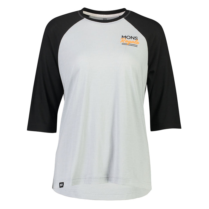 MONS ROYALE Tarn Freeride Raglan 3/4 Jersey - Women's Black/Grey