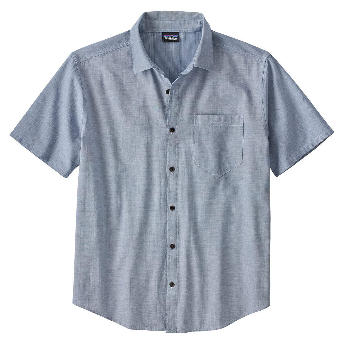 Patagonia Organic Cotton Slub Poplin Short-Sleeve Shirt End on End: Superior Blue