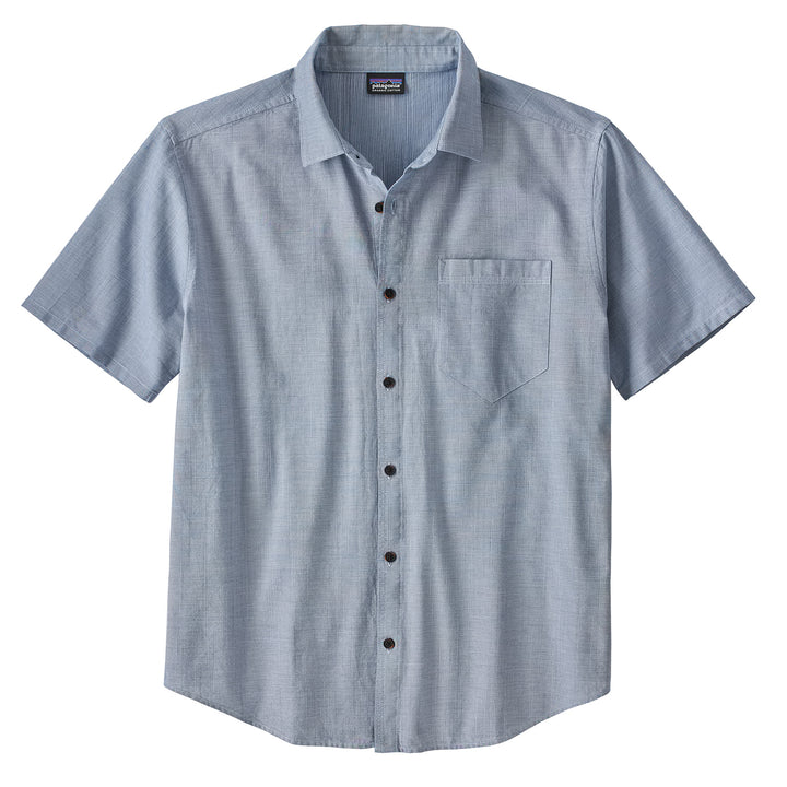 Patagonia Organic Cotton Slub Poplin Short-Sleeve Shirt End on End: Superior Blue