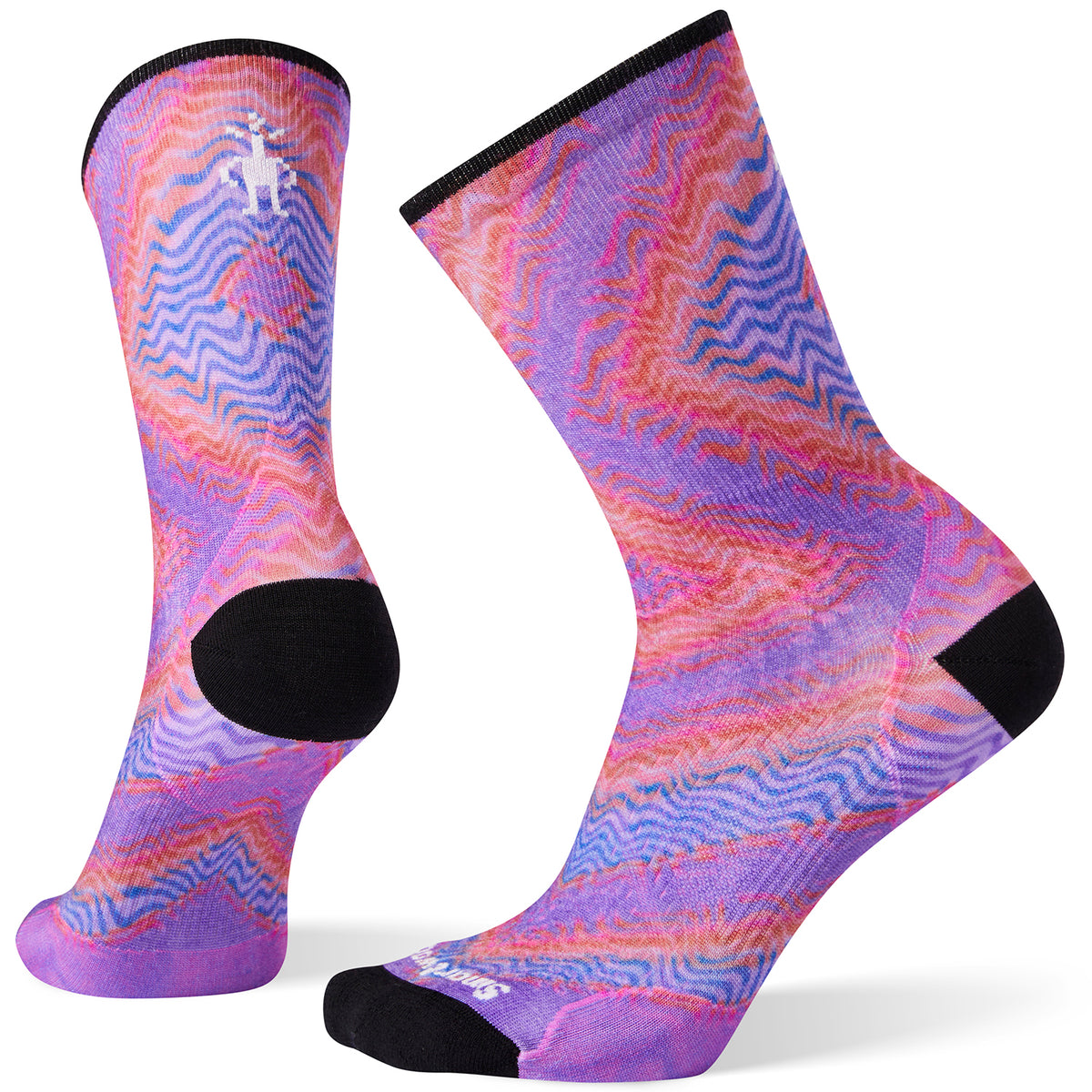Smartwool PhD® Run Ultra Light Print Crew Socks - Women's Meadow Mauve