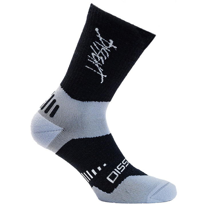Dissent Supercrew Compression Ultra MTN Merino 6" Bike Socks Black/Grey
