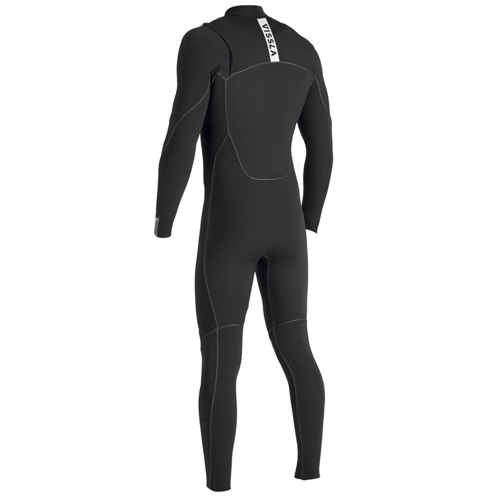 Vissla 7 Seas Power Seam 4/3 Chest Zip Wetsuit Black