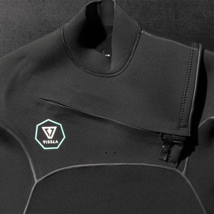 Vissla 7 Seas Power Seam 4/3 Chest Zip Wetsuit Black