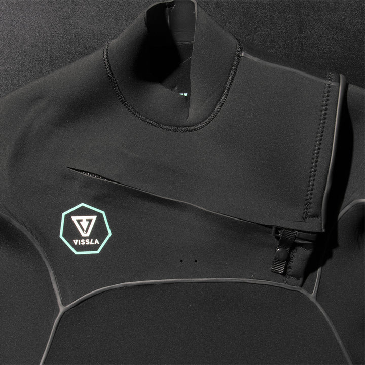 Vissla 7 Seas Power Seam 4/3 Chest Zip Wetsuit Black