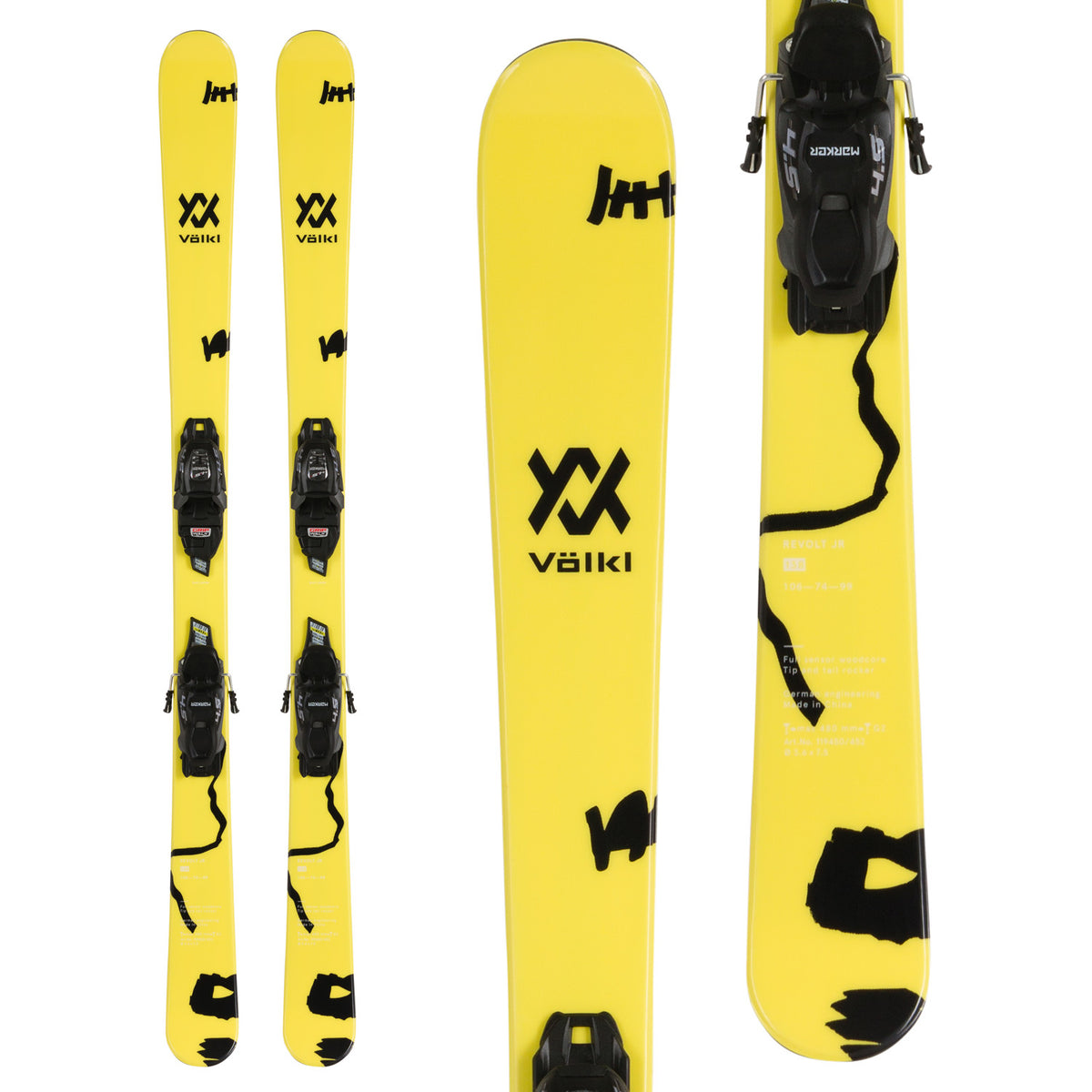 Völkl Mini Revolt Jr Skis + VMotion 4.5 Bindings - Little Boys' 2020