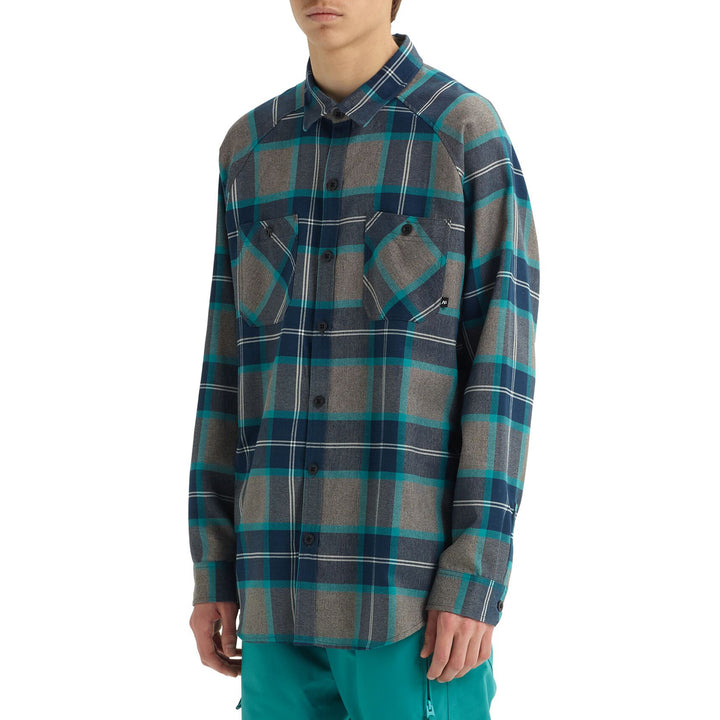 Analog Transmission Long-Sleeve Flannel Shirt Green-Blue Mind Plaid