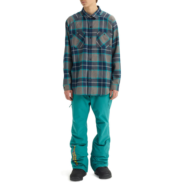Analog Transmission Long-Sleeve Flannel Shirt Green-Blue Mind Plaid