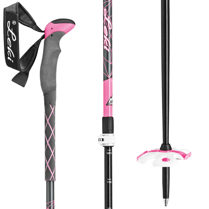 Leki Aergolite 2 Lady Adjustable Ski Poles - Women's 2018 Pink/Grey