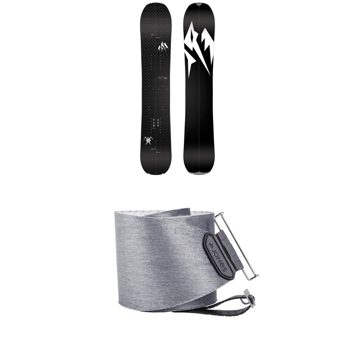 Jones Carbon Solution Splitboard 2020 + Nomad Quick Tension Tail Clip Splitboard Skins