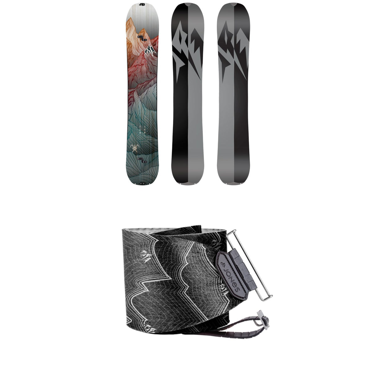 Jones Solution Splitboard 2020 + Nomad Pro Quick Tension Tail Clip Splitboard Skins