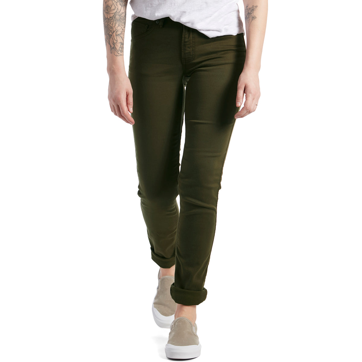 DU/ER No Sweat Slim Straight Pants - Women's Army Green