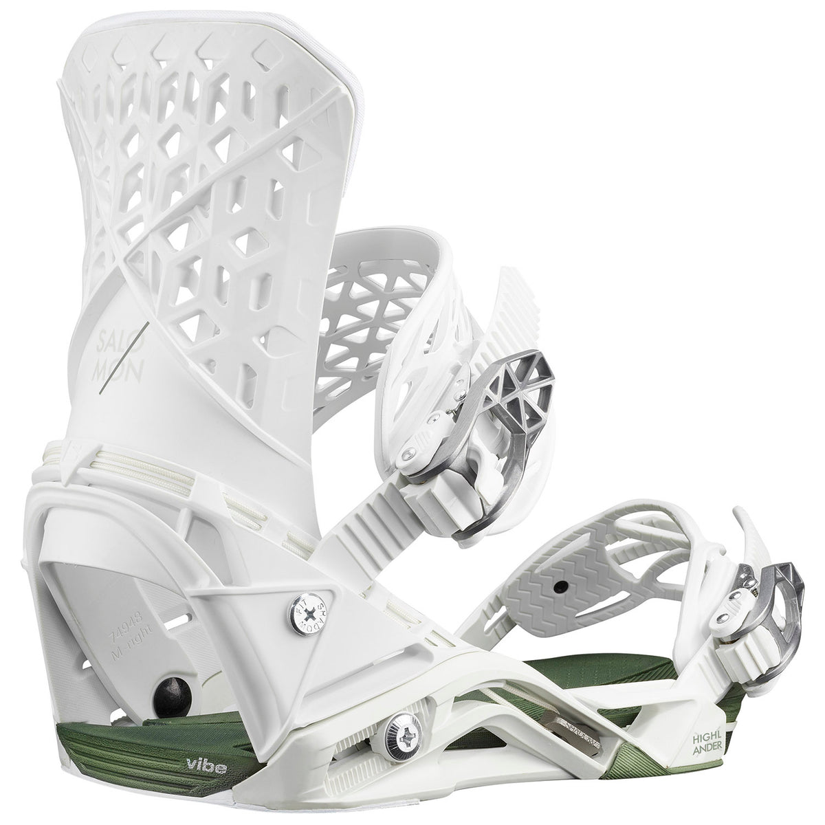 Salomon Highlander Snowboard Bindings 2020 White/Oil Green