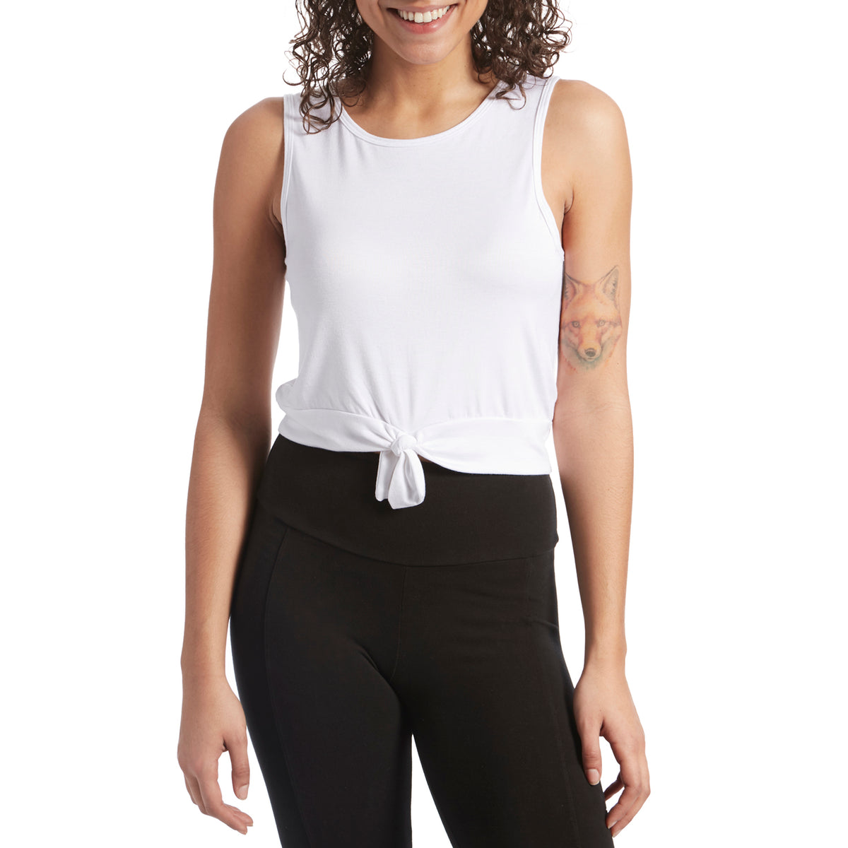 Beyond Yoga Knot A Problem Cropped Tank Top - Women's White