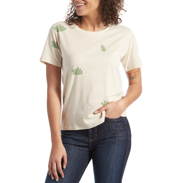 Mollusk Hemp Cactus Garden T-Shirt - Women's Natural